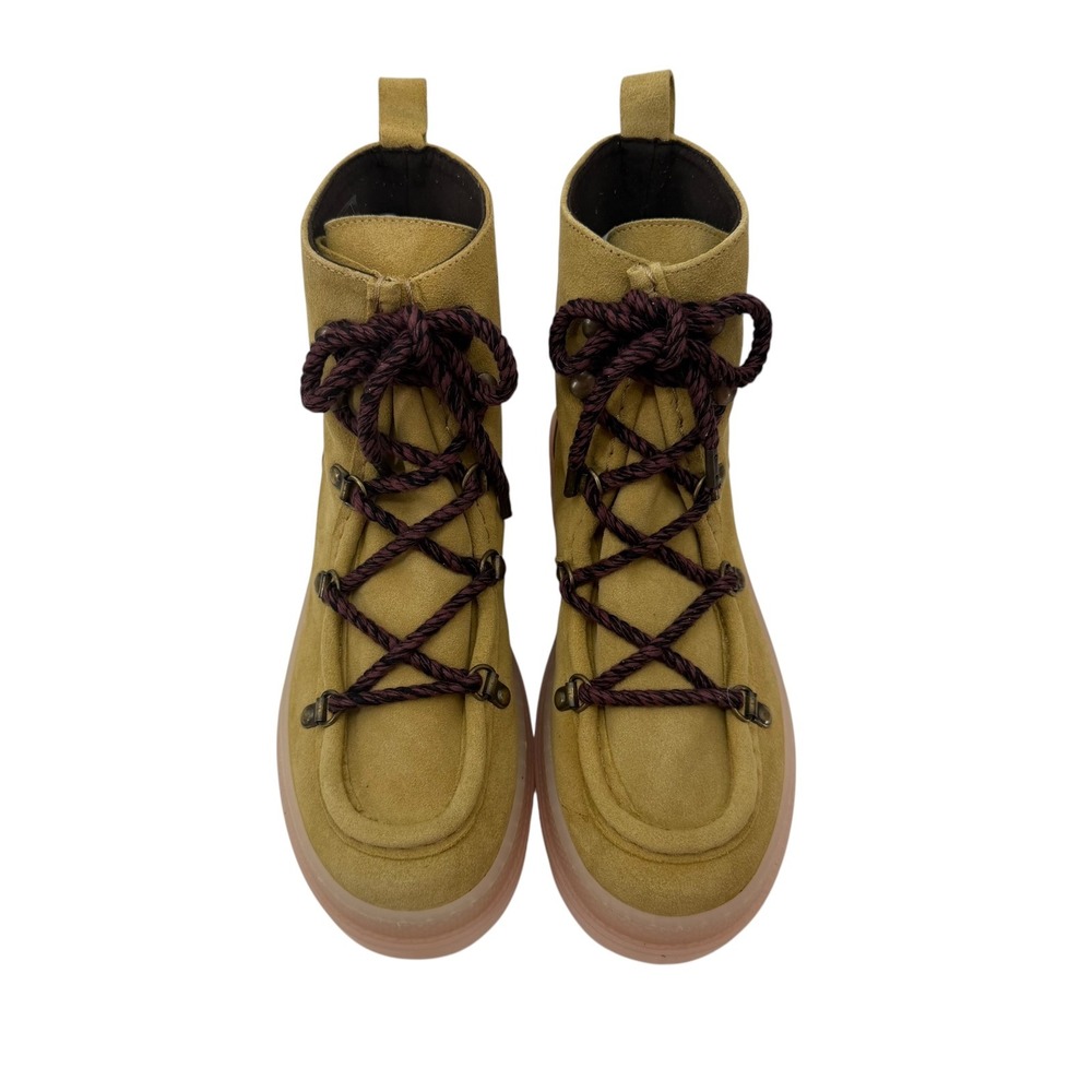 NEW Free People Naguisa Pine Pass Hiker Boot Vanilla Suede Lug Sole Size 37 EU - Picture 5 of 9
